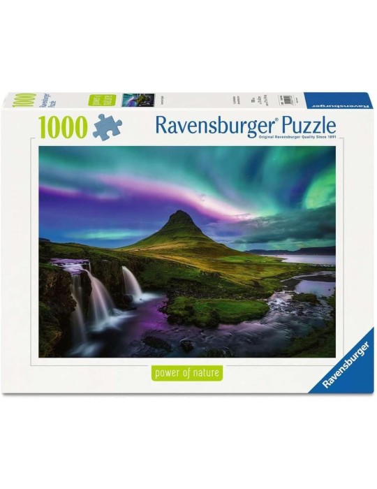 Ravensburger 017448. Puzzle de 1000 piezas Aurora sobre Kirkjufell. 70x50cm