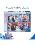 Ravensburger 043188. Puzzle de 4x100 piezas de Frozen. 36x26 Cm