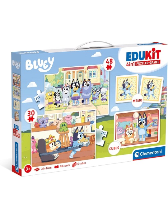 Clementoni 18320. Puzzle de Edukit 4 en 1 Bluey de 48 y 30 piezas. 24x17cm