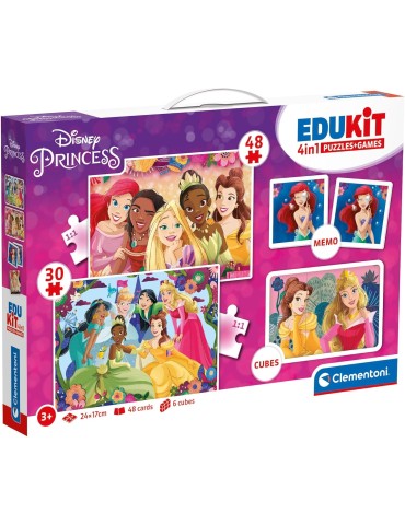 Clementoni 18297. Puzzle de Edukit 4 en 1 Disney Princess de 48 y 30 piezas. 24x17cm