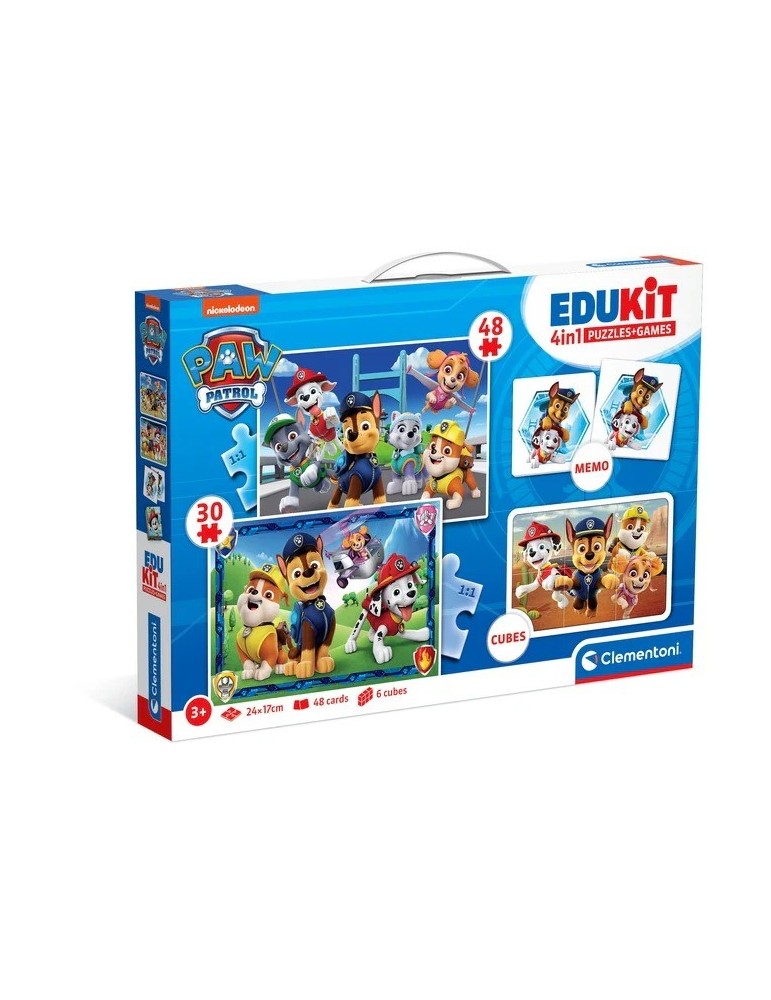 Clementoni 18291. Puzzle de Edukit 4 en 1 Paw Patrol de 48 y 30 piezas. 24x17cm