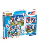 Clementoni 18318. Puzzle de Edukit 4 en 1 Sonic de 48 y 30 piezas. 24x17cm