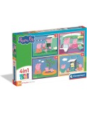 Clementoni 21751. Puzzle Peppa Pig Super Color 4 en 1 de 12, 16, 20 y 24 Piezas . 19x14 cm