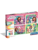 Clementoni 21752. Puzzle Gabby's Dollhouse Super Color 4 en 1 de 12, 16, 20 y 24 Piezas . 19x14 cm