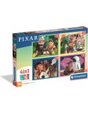 Clementoni 21754. Puzzle Disney Pixar Super Color 4 en 1 de 12, 16, 20 y 24 Piezas . 19x14 cm
