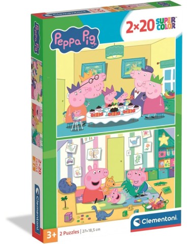 Clementoni 24831. 2 puzzles de 20 piezas de Peppa Pig. 27x19cm