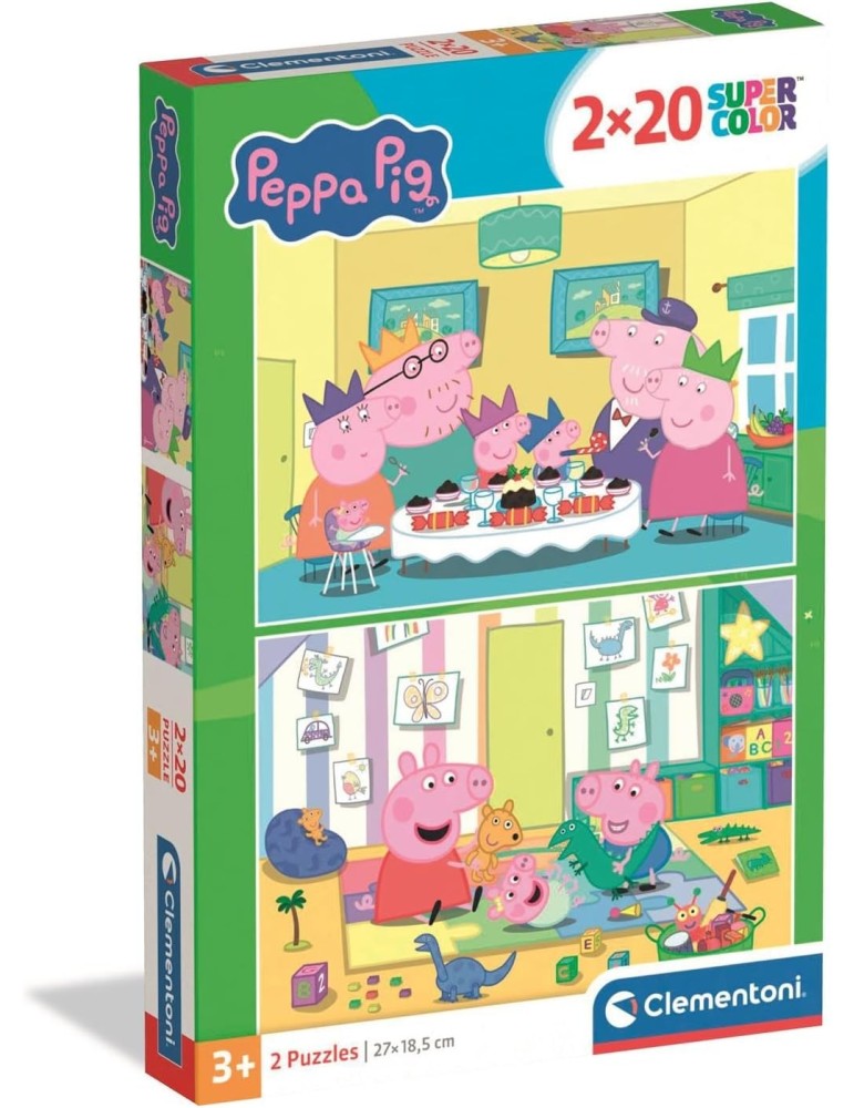 Clementoni 24831. 2 puzzles de 20 piezas de Peppa Pig. 27x19cm