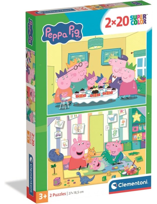 Clementoni 24831. 2 puzzles de 20 piezas de Peppa Pig. 27x19cm
