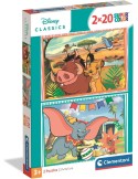 Clementoni 24837. 2 puzzles de 20 piezas de El rey Leon y Dumbo. 27x19cm