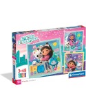 Clementoni 25002. 3 puzzles de 48 piezas de Gabby's Dollhouse. 32x22cm