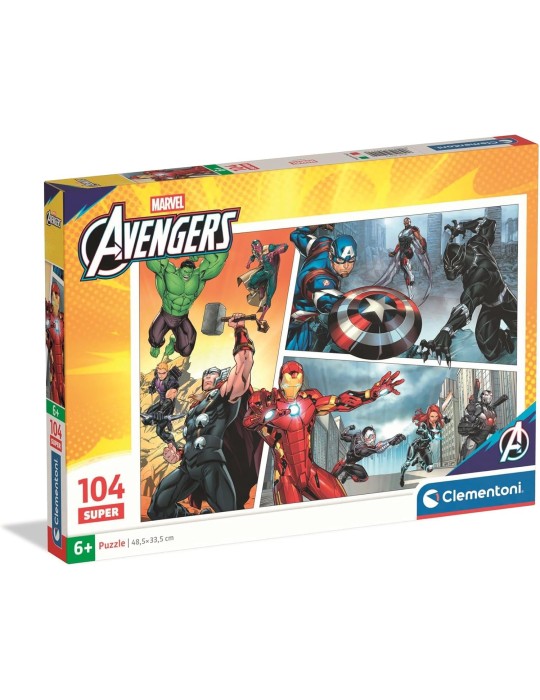 Clementoni 25011. Puzzle de 104 piezas de Avengers de Marvel. 48,5x33x5cm