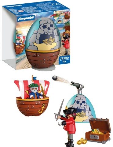Playmobil Egg 72100. Huevo/Hucha de Piratas. A partir de 4 años