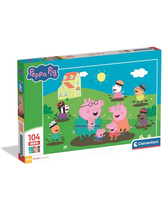 Clementoni 25017. Puzzle de 104 piezas de Peppa Pig Super Color Maxi. 48,5 x 33,5cm
