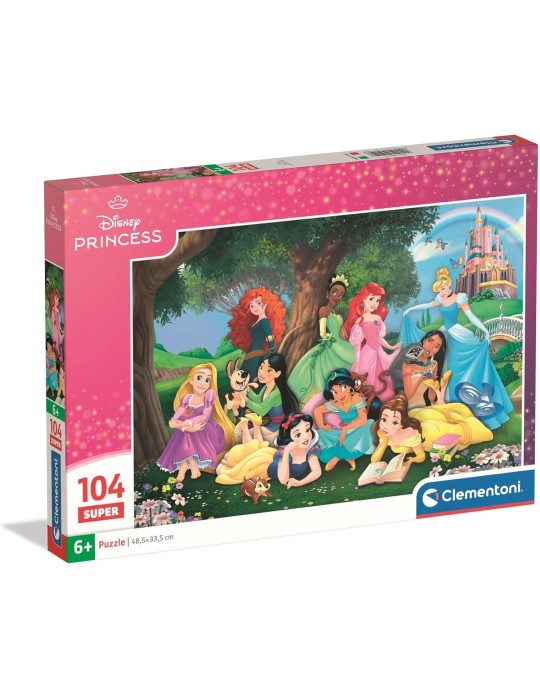 Clementoni 25019. Puzzle de 104 piezas de Disney Princess Super Color. 48,5 x 33,5cm