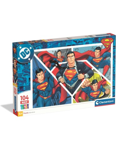 Clementoni 25022. Puzzle de 104 piezas de DC Superman Super Color Maxi. 62 x 42 cm