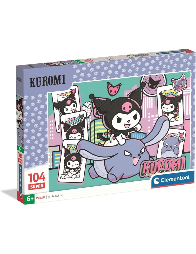 Clementoni 25029. Puzzle de 104 piezas de Kuromi Super Color. 48,5 x 33,5 cm