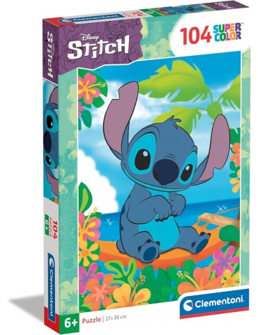 Clementoni 25755. Puzzle de 104 piezas de Disney Stitch Supercolor. 48,5 x 33,5 cm