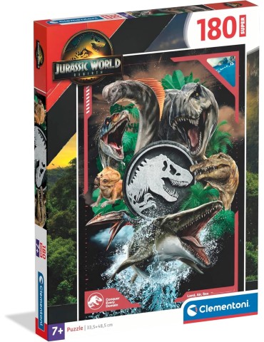 Clementoni 29098. Puzzle de 180 piezas Jurassic World Super Color . 48,5 x 33,5 cm