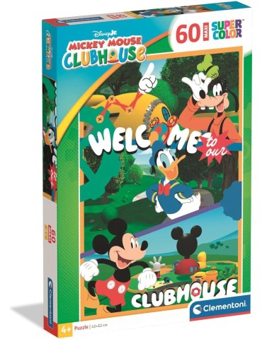 Clementoni 26316. Puzzle de 60 piezas Disney Jr. Mickey Mouse Clubhouse Super Color Maxi . 62 x 42 cm