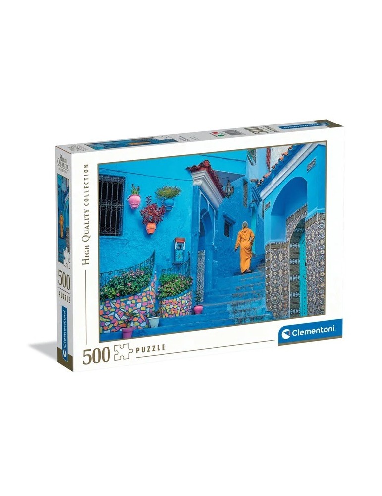 Clementoni 35616. Puzzle de 500 piezas Paisaje Blue Street of Chefchaouen. 49 x 36 cm