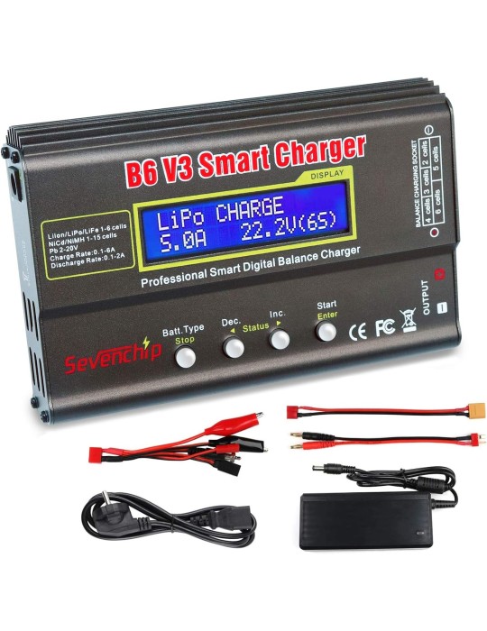 Cargador de batería Lipo, IMAX B6 V3 Digital RC Lipo NiMh