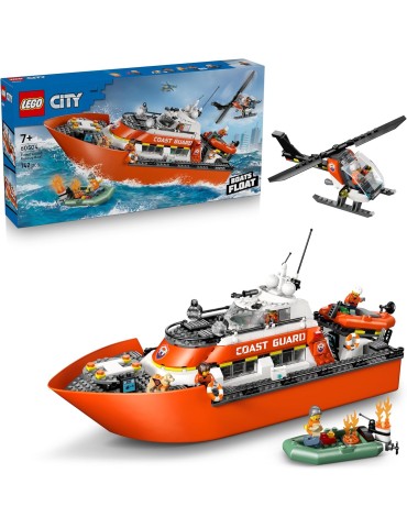 Lego City 60504. Barco y Helicóptero de Rescate de Guardacostas. Más de 7 años. 742 piezas