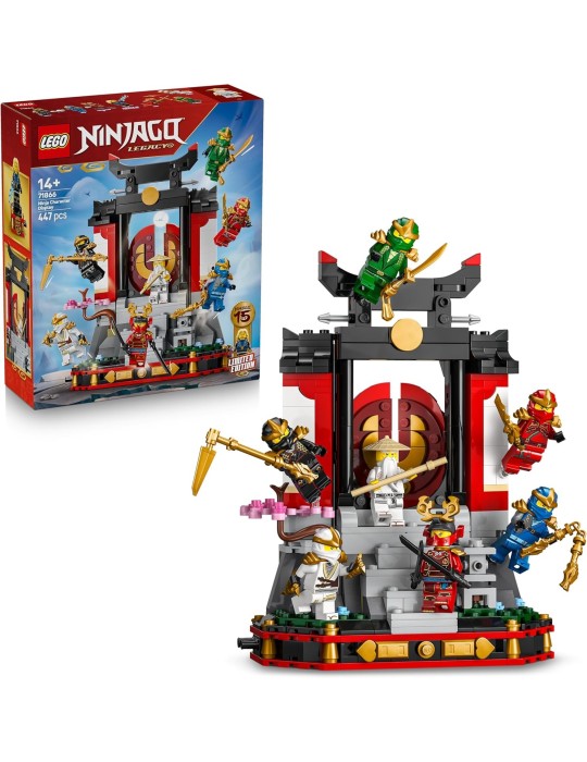 Lego Ninjago 71866. Exposición de Personajes Ninja: 15 Aniversario. Más de 14 años. 447 piezas