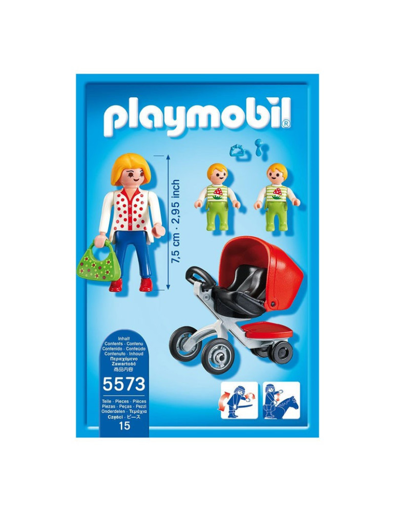 Playmobil 5573. Mamá con carrito de gemelos
