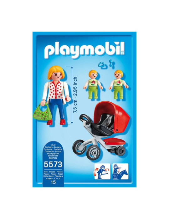 Playmobil 5573. Mamá con carrito de gemelos