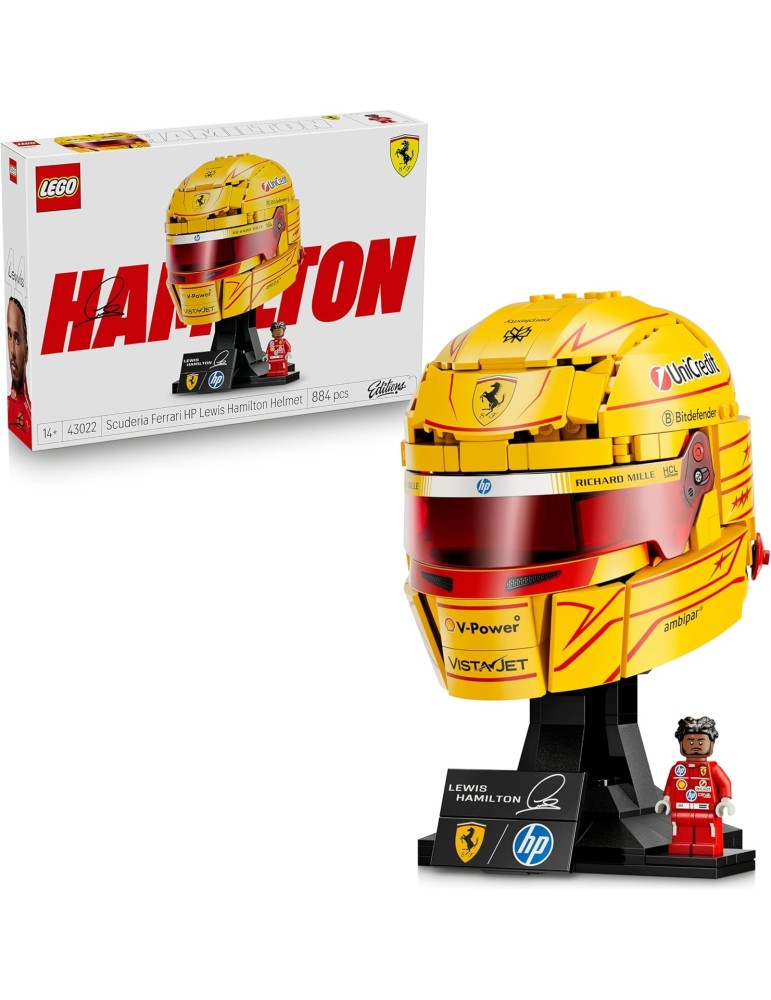 Lego Editions 43022. Scuderia Ferrari HP: Casco de Lewis Hamilton.  Más de 14 años. 884 piezas.