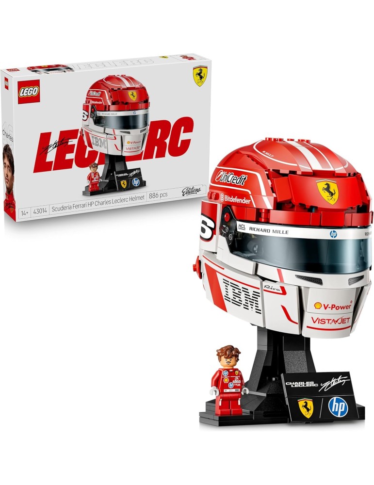 Lego Editions 43014. Scuderia Ferrari HP: Casco de Charles Leclerc.  Más de 14 años. 886 piezas.