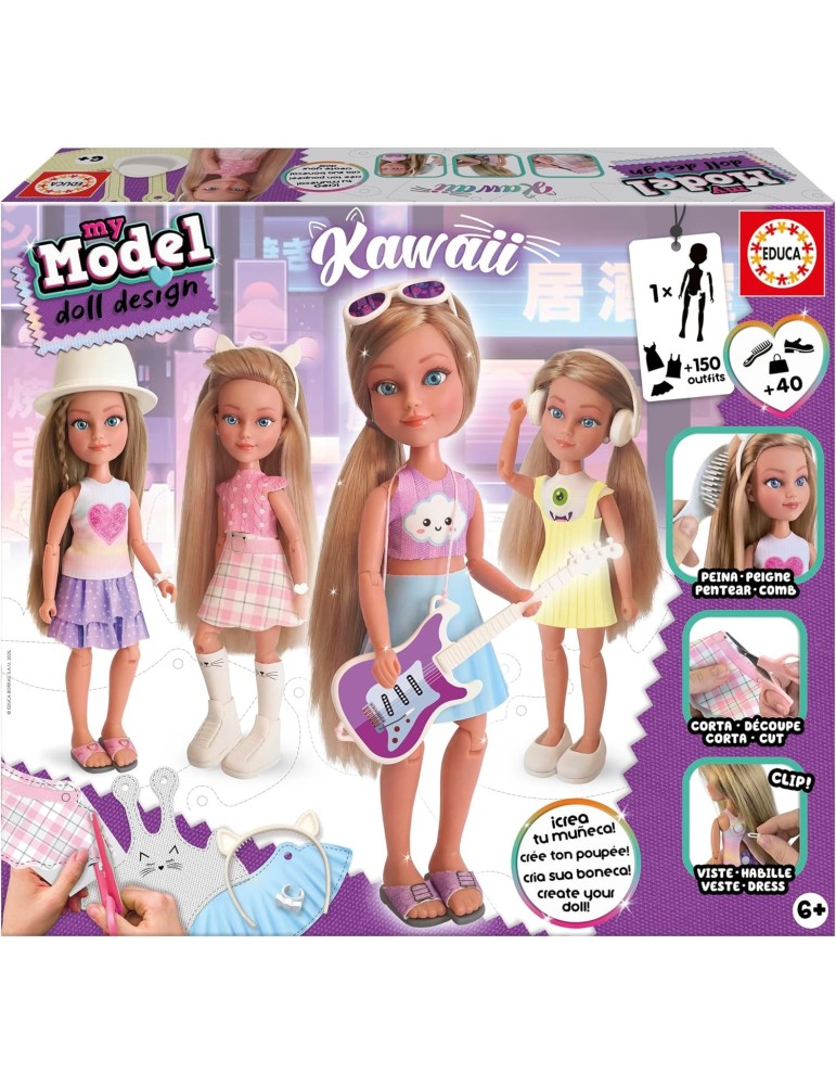 Educa 20651. My Model Doll Design Kawaii.  Kit de Diseño de Moda.