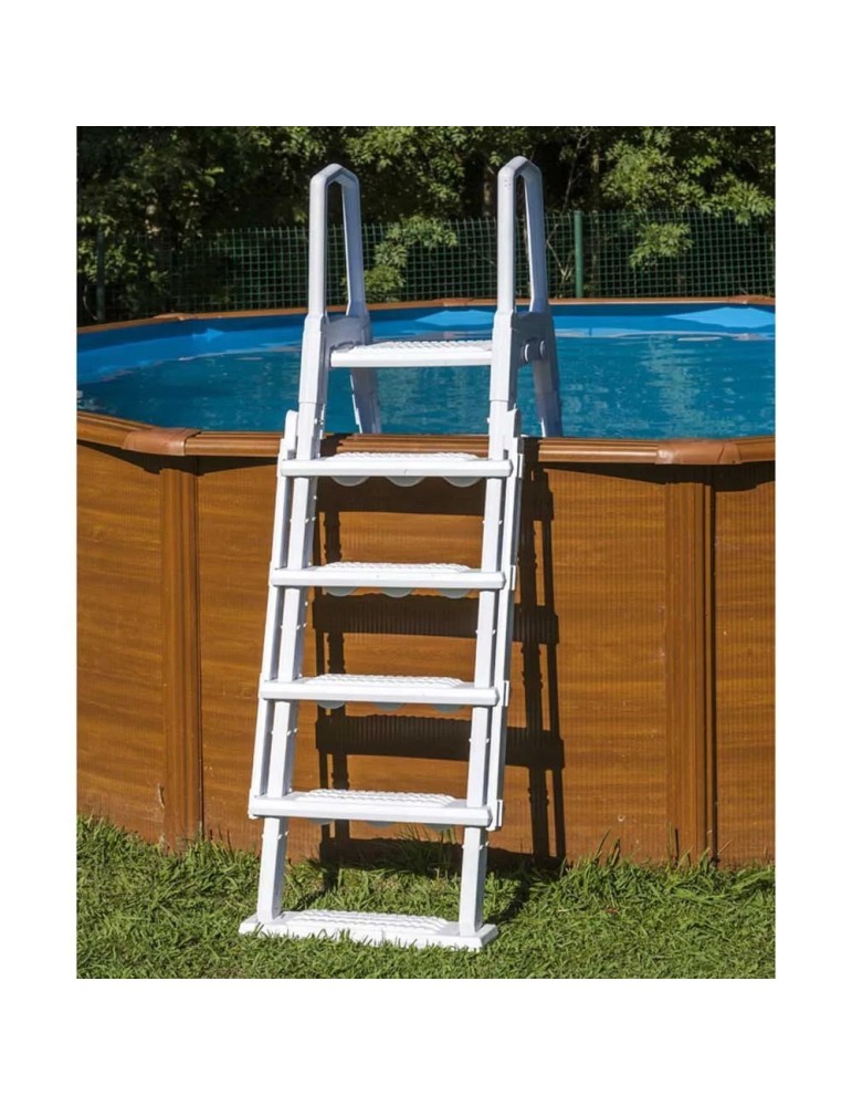 Escalera para piscinas elevadas Gre. Escalera de seguridad 2x4 peldaños - Moldeada por soplado Ref.: L4PL
