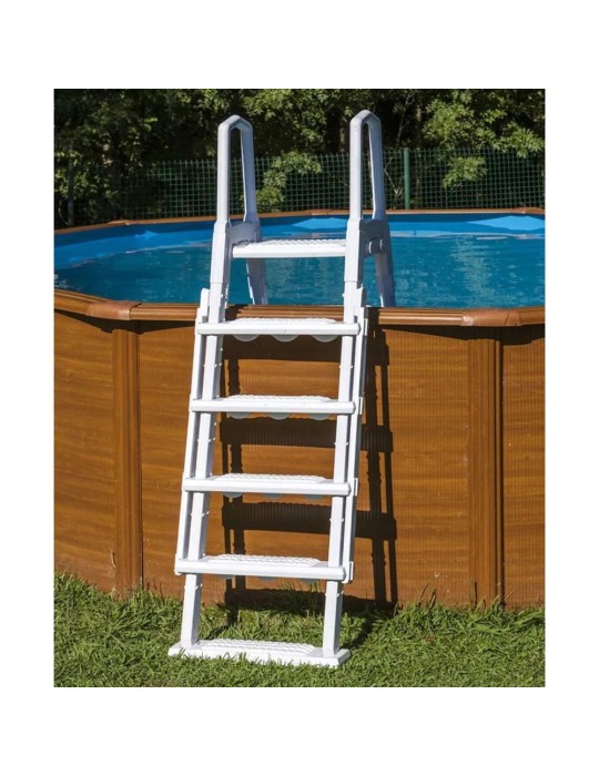 Escalera para piscinas elevadas Gre. Escalera de seguridad 2x4 peldaños - Moldeada por soplado Ref.: L4PL