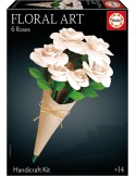 Educa 20395. Ramo 6 rosas blancas Floral Art. Kit de manualidad.