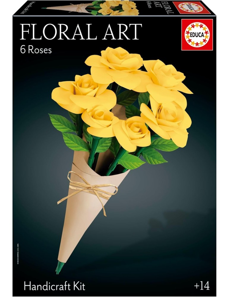 Educa 20422. Ramo 6 rosas amarillas Floral Art. Kit de manualidad.