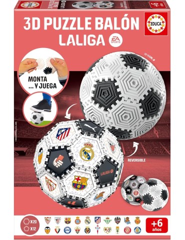 Educa 20339. Puzzle Balón 3D LALIGA. 32 Piezas. 12,5 cm.