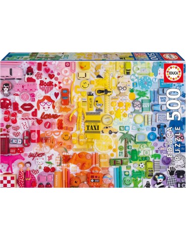 Educa 20543. Puzzle 500 Piezas. Collage de Colores. 34x48cm.