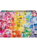 Educa 20543. Puzzle 500 Piezas. Collage de Colores. 34x48cm.