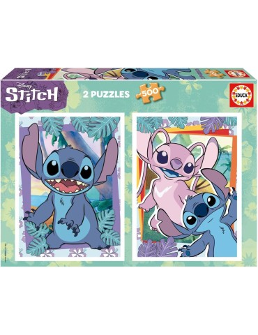 Educa 19732. Pack de 2 Puzzles de 500 Piezas. Stitch. 34x48cm.
