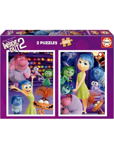 Educa 20101. Pack de 2 Puzzles de 500 Piezas. Inside out 2. 34x48cm.