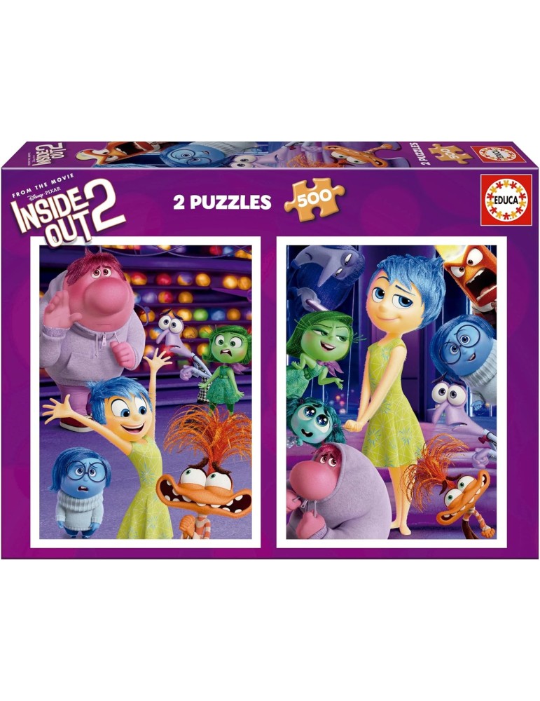 Educa 20101. Pack de 2 Puzzles de 500 Piezas. Inside out 2. 34x48cm.