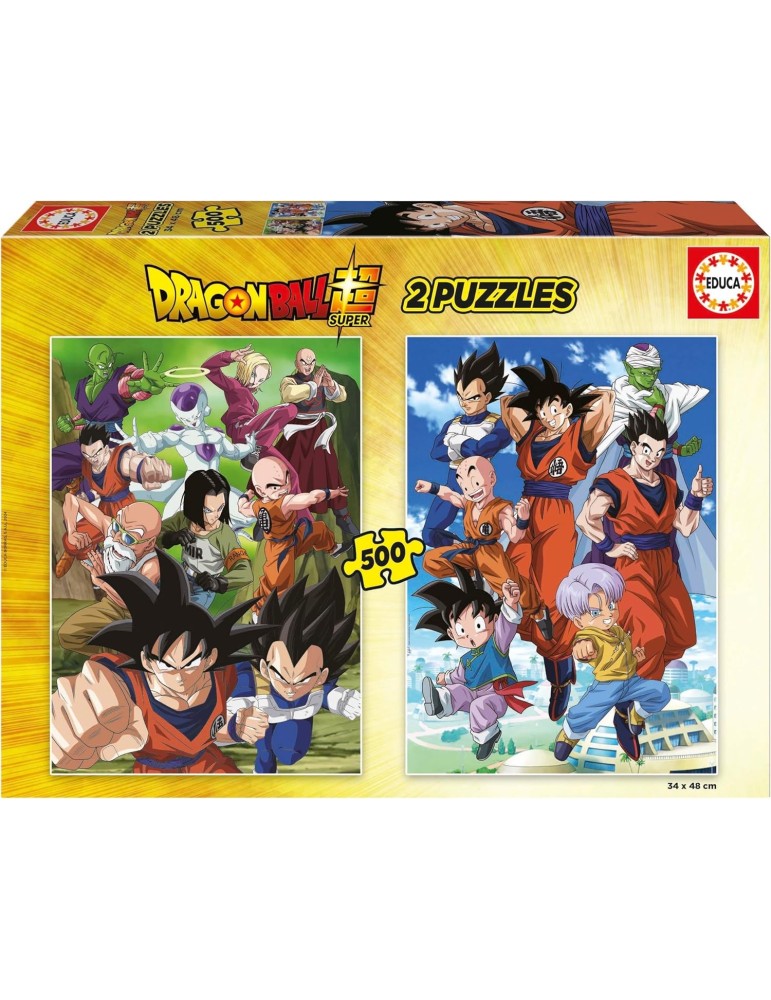 Educa 19915. Pack de 2 Puzzles de 500 Piezas. Dragon Ball. 34x48cm.