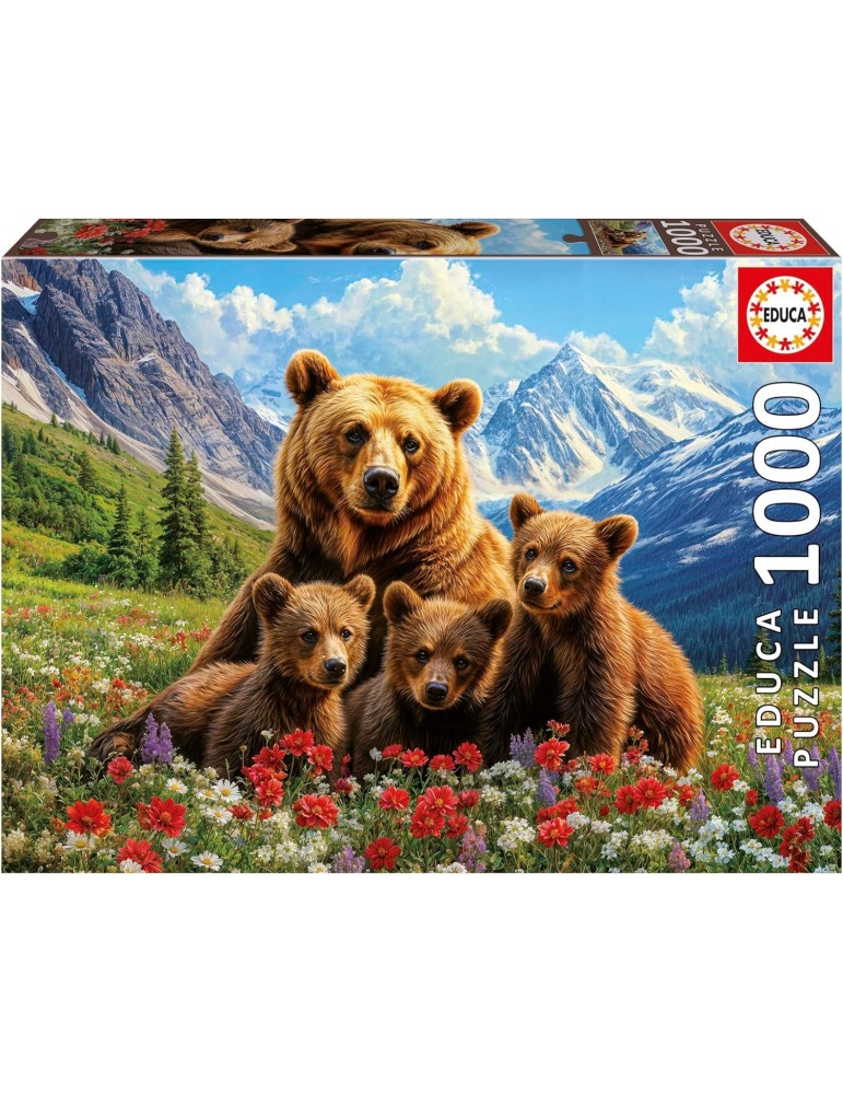 Educa 20553. Puzzle 1000 piezas. Osos Grizzly en Canadá. 48x68 cm