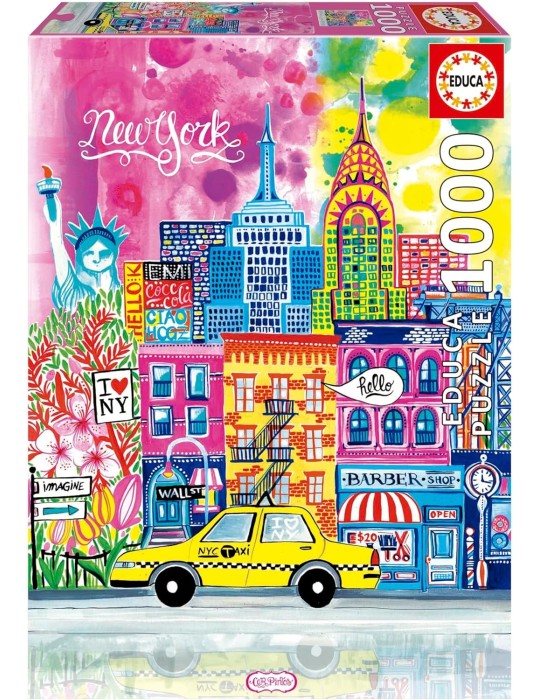 Educa 20558. Puzzle 1000 piezas. Nueva York by Car Pintos. 48x68 cm