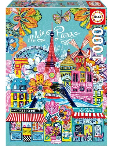 Educa 20559. Puzzle 1000 piezas. Paris by Car Pintos. 48x68 cm