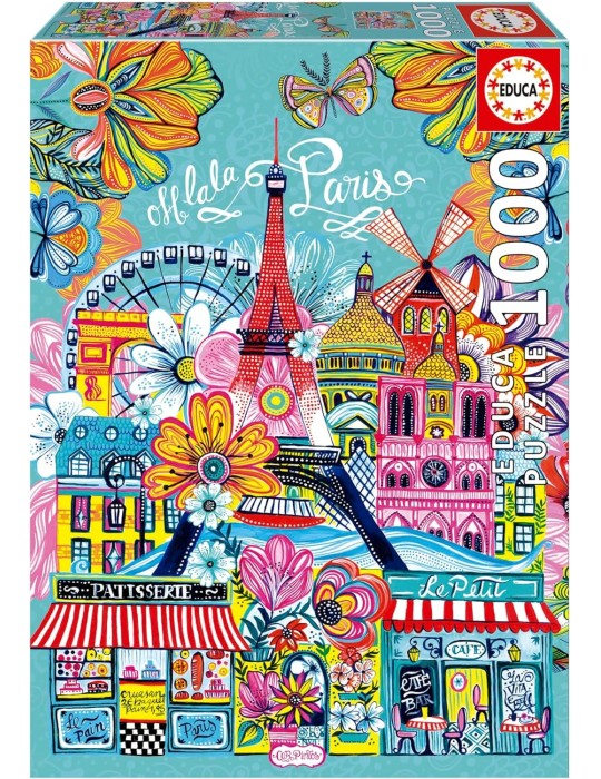 Educa 20559. Puzzle 1000 piezas. Paris by Car Pintos. 48x68 cm