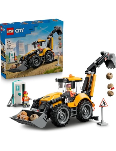Lego City 60480. Cargadora Retroexcavadora Amarilla. Más de 7 años. 301 piezas.