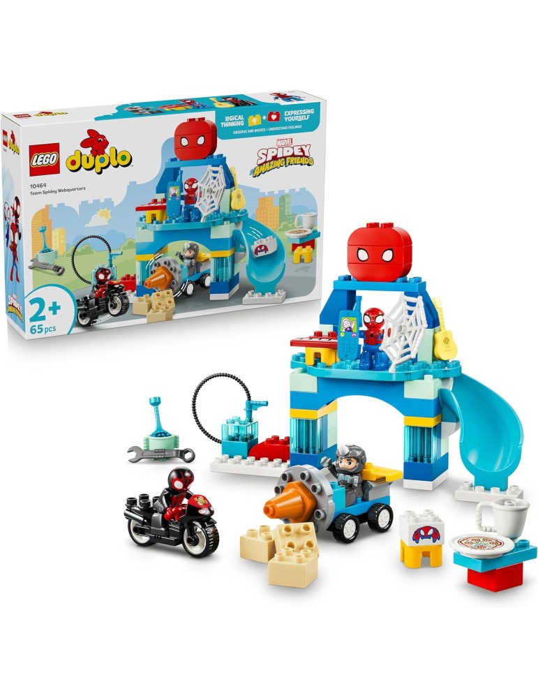 Lego Duplo Marvel 10464. Aracnocuartel de Spidey y su Superequipo. Más de 2 años. 65 piezas.