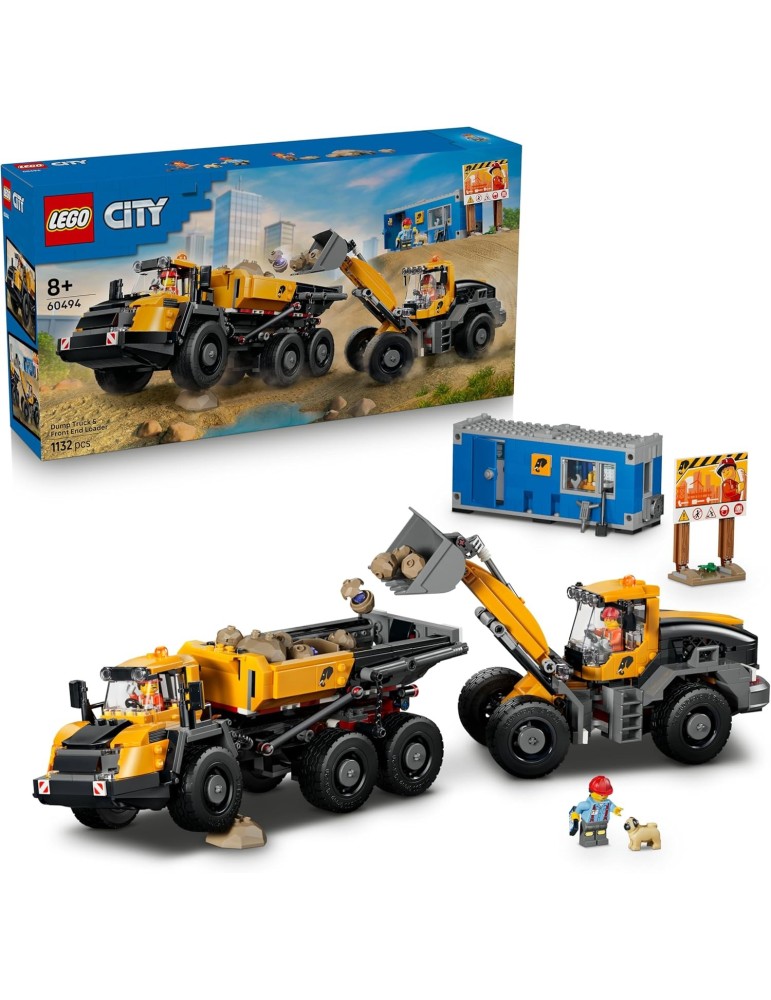 Lego City 60494. Camión Volquete y Cargadora Frontal. Más de 8 años. 1132 piezas